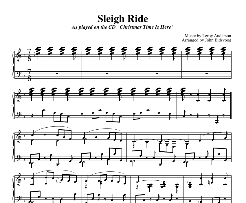 Sleigh Ride (sheet music)